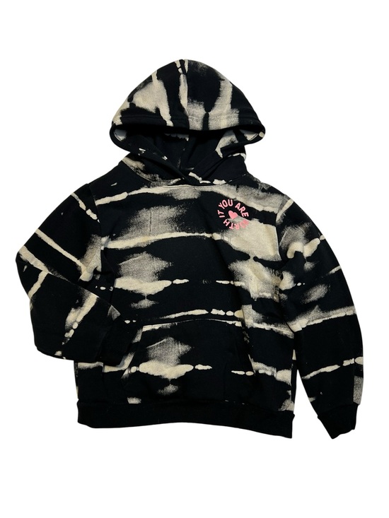 H&M Other - H&M Black and Cream Tie-Dye Hoodie with Pink Accent